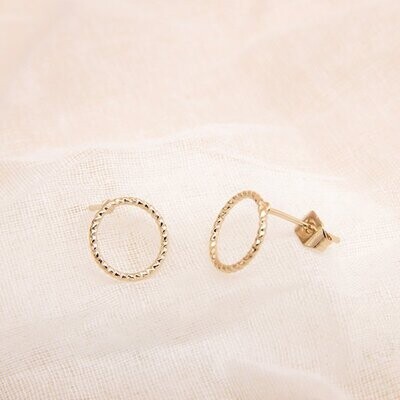 Gold-plated tiny circle earring