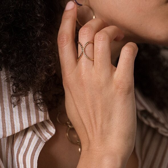 Adjustable gold-plated ring