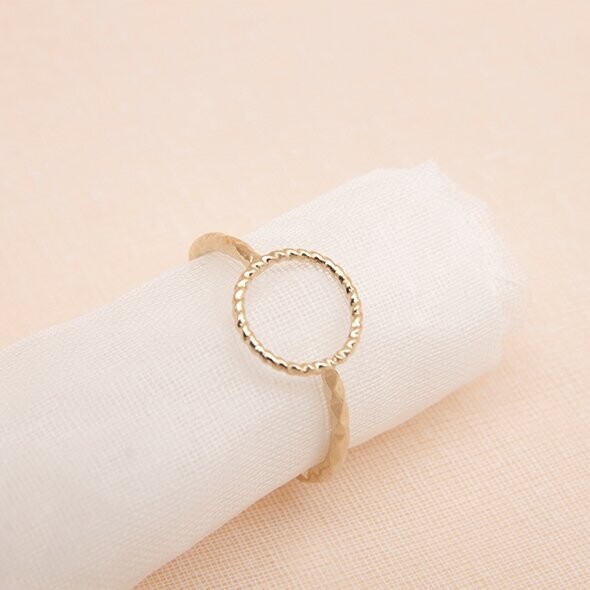 Adjustable gold-plated circle ring
