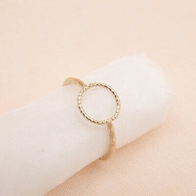 Adjustable gold-plated circle ring