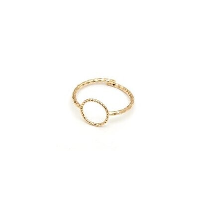 Adjustable gold-plated circle ring