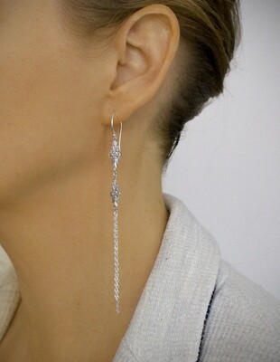 Sterling Silver dangle link earrings