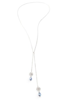 Sterling silver 925 double wrap necklace with tanzanite AB Swarovski crystals