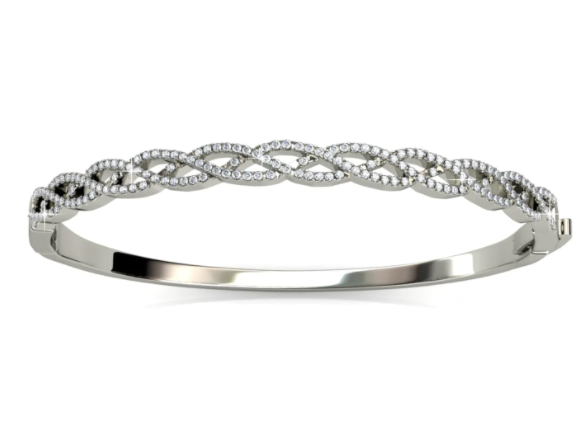 Rhodium-plated Braided Bracelet