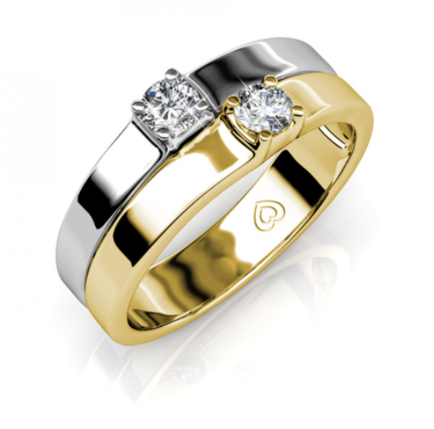 Golden and Rhodium-plated Devoted ring