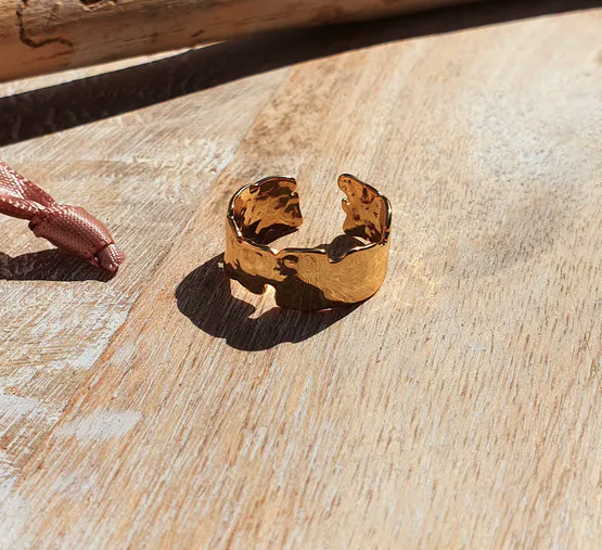 Gold plated imperfect ring