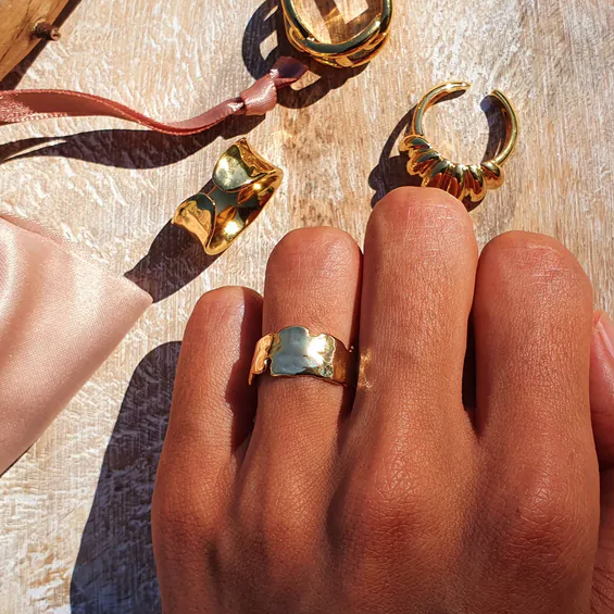 Gold plated imperfect ring