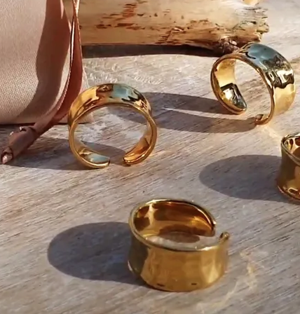 Gold plated unisex ring