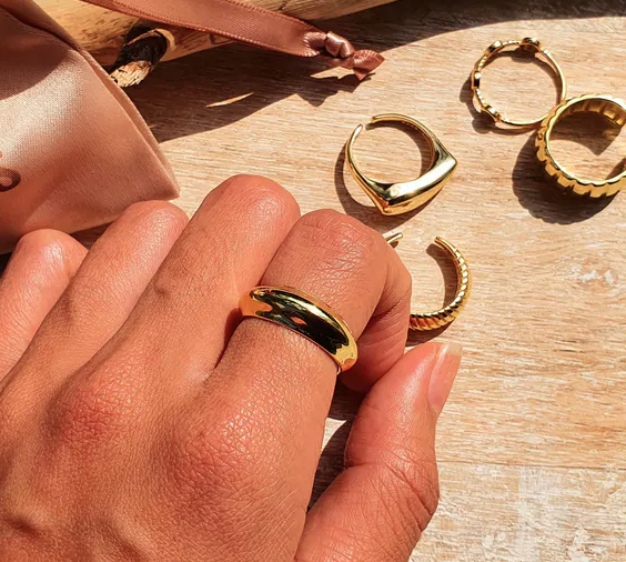 Gold vermeil bump ring