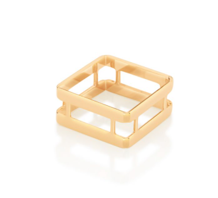 Gold plated double square ring