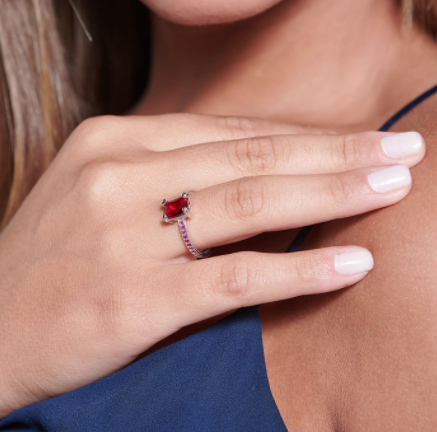 Rhodium plated love ring