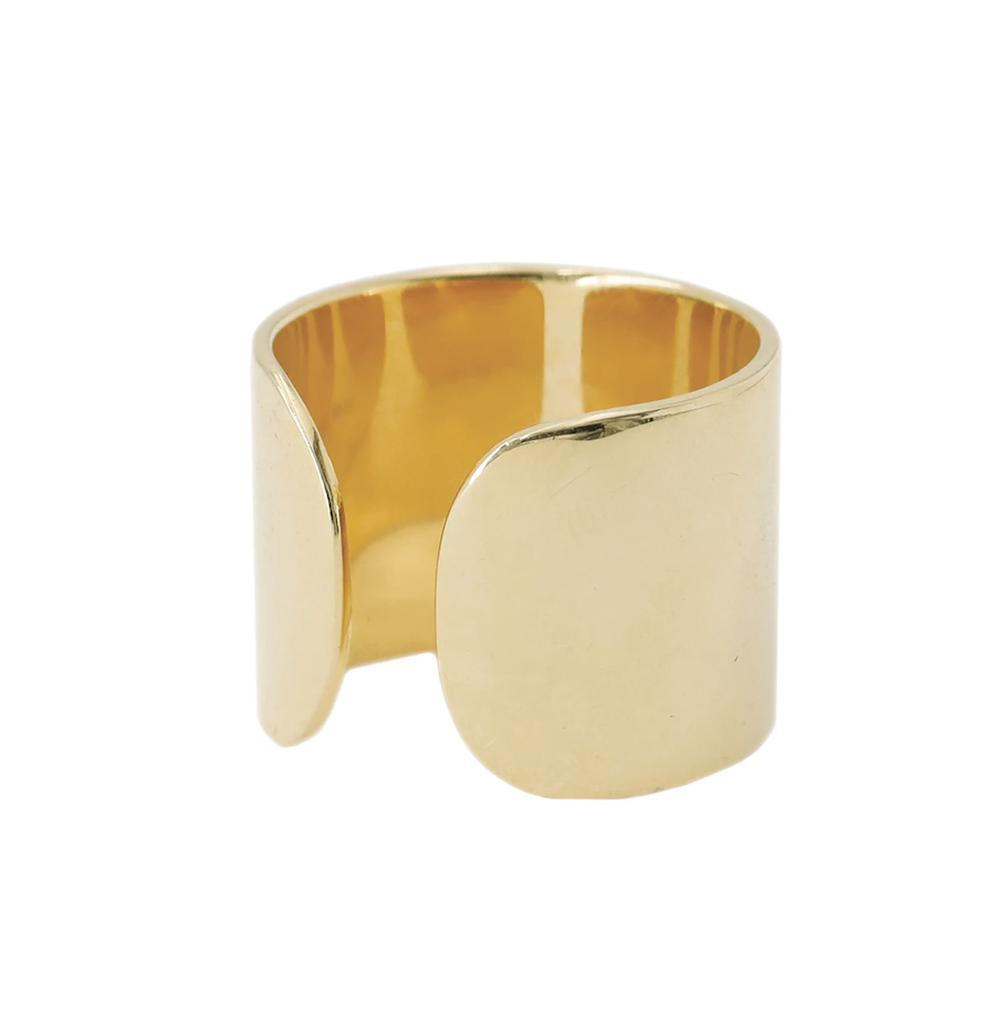 Gold vermeil cigar band ring
