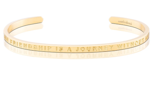 A TRUE FRIENDSHIP IS A JOURNEY WITHOUT AN END - Stainless steel mantra bracelet