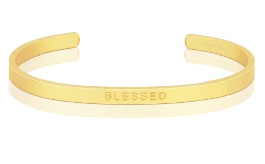 BLESSED - Stainless steel mantra bold bracelet