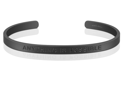 ANYTHING IS POSSIBLE - Stainless steel mantra bold bracelet