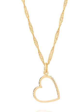 Gold-plated heart pendant