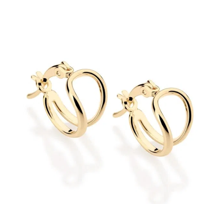 Gold-plated double tiny little hoop earring