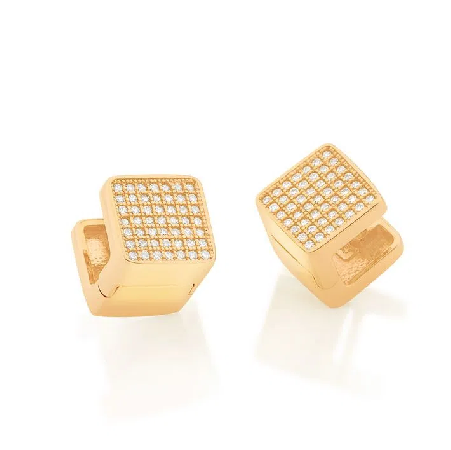 Gold plated squared earring