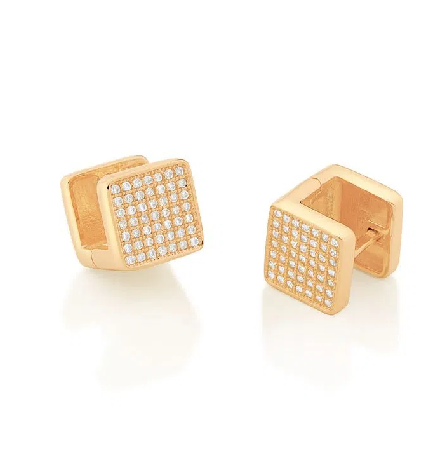 Gold plated squared earring