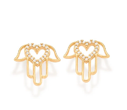 Gold plated Hamsa hand earring
