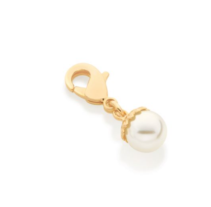 Gold plated clip pearl pendant