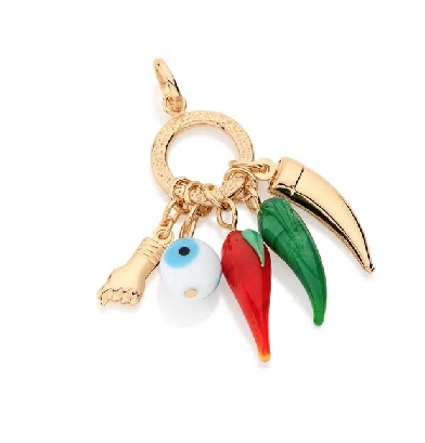 Gold plated protection pendant with Murano glass