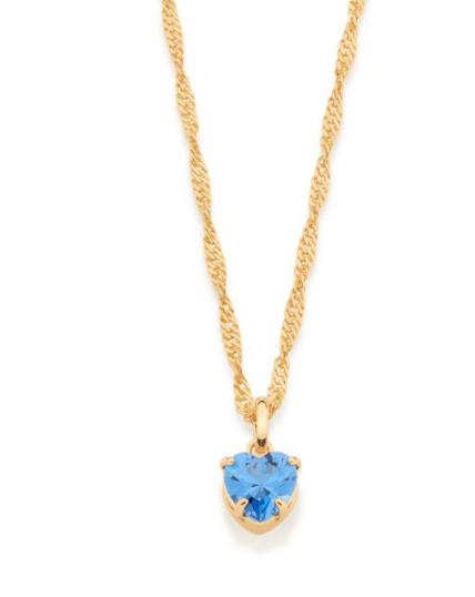 Gold plated blue heart pendant