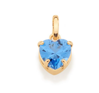 Gold plated blue heart pendant