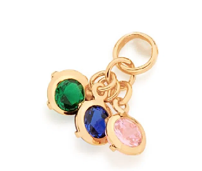 Gold plated colourful dangly pendant
