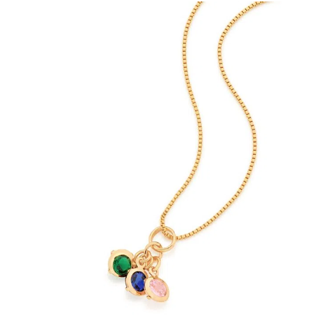 Gold plated colourful dangly pendant