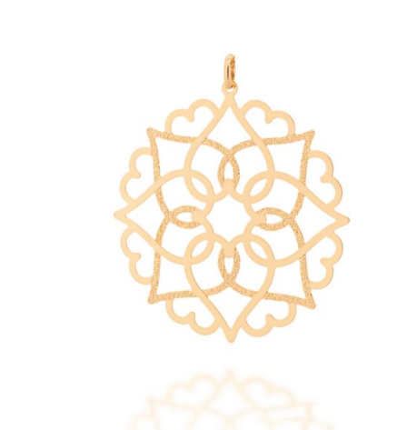 Gold plated solar mandala pendant