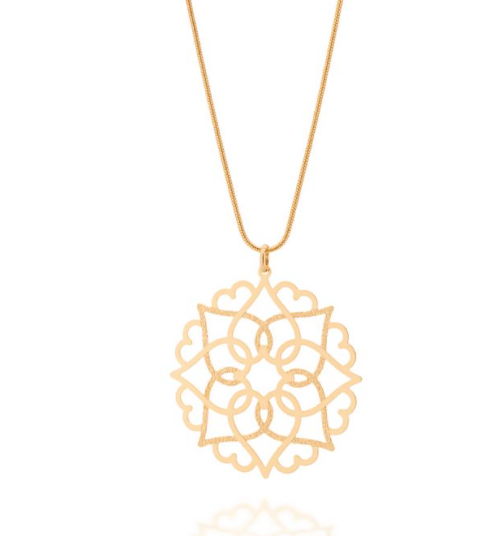 Gold plated solar mandala pendant