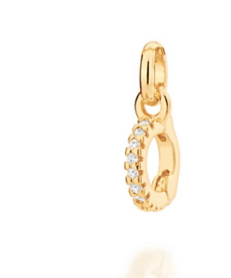 Gold plated clasp pendant with zirconia
