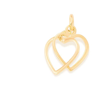 Gold plated double heart pendant
