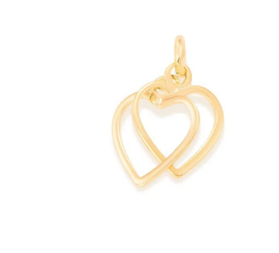 Gold plated double heart pendant