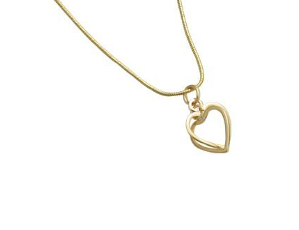 Gold plated double heart pendant