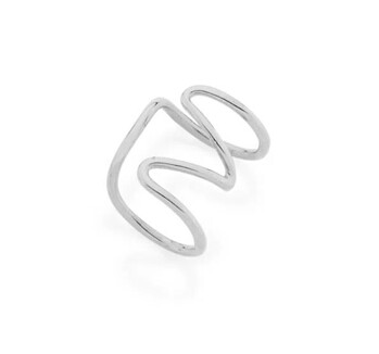 Rhodium plated ear cuff