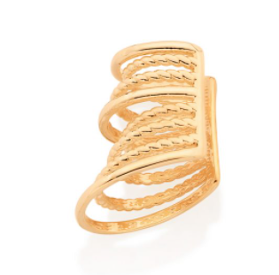 Gold plated rope ear cuff