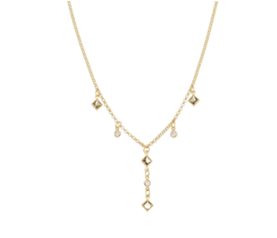 Gold plated crystal pendants necklace
