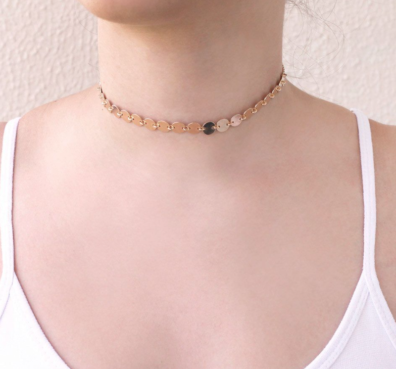 Gold-plated choker with medals