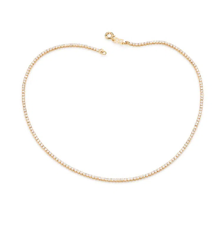 Gold plated riviera choker with zirconia