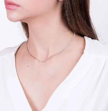 Gold plated riviera choker with zirconia