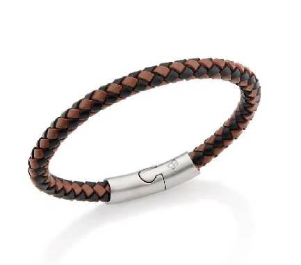 Men&#39;s all brown leather bracelet