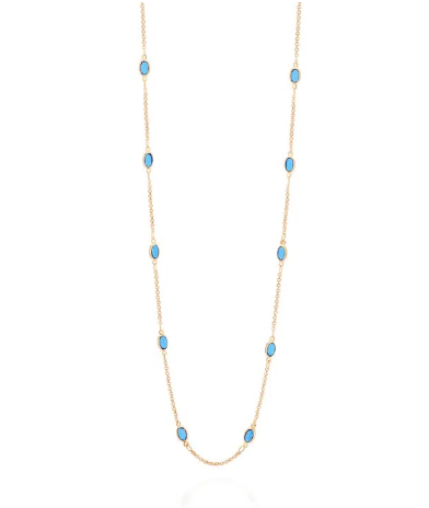 Gold plated blue crystals necklace