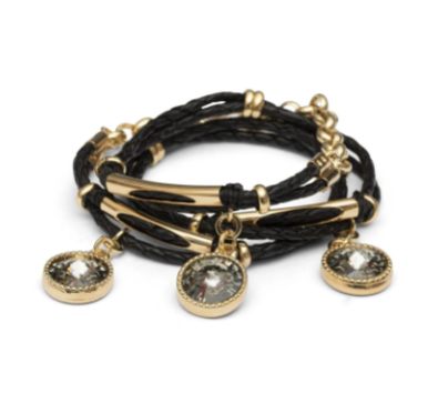 Miss Daydream leather bracelet with Swarovski crystal - Black