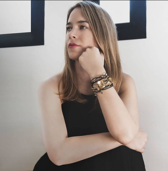 Stardust leather bracelet with Swarovski crystal - Black