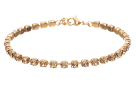Mini Crystal anklet with Swarovski crystal in brown tones