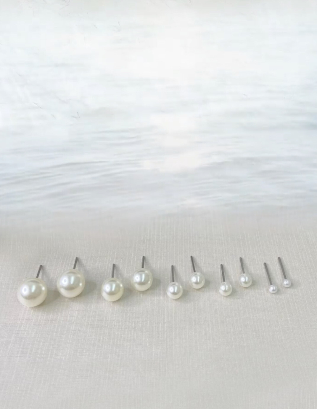 Stainless Steel trio pearl earrings (3 pairs)