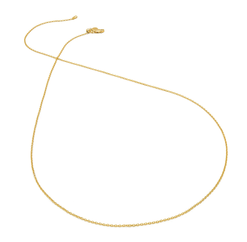 Gold-vermeil Rolo chain 70cm with adjuster