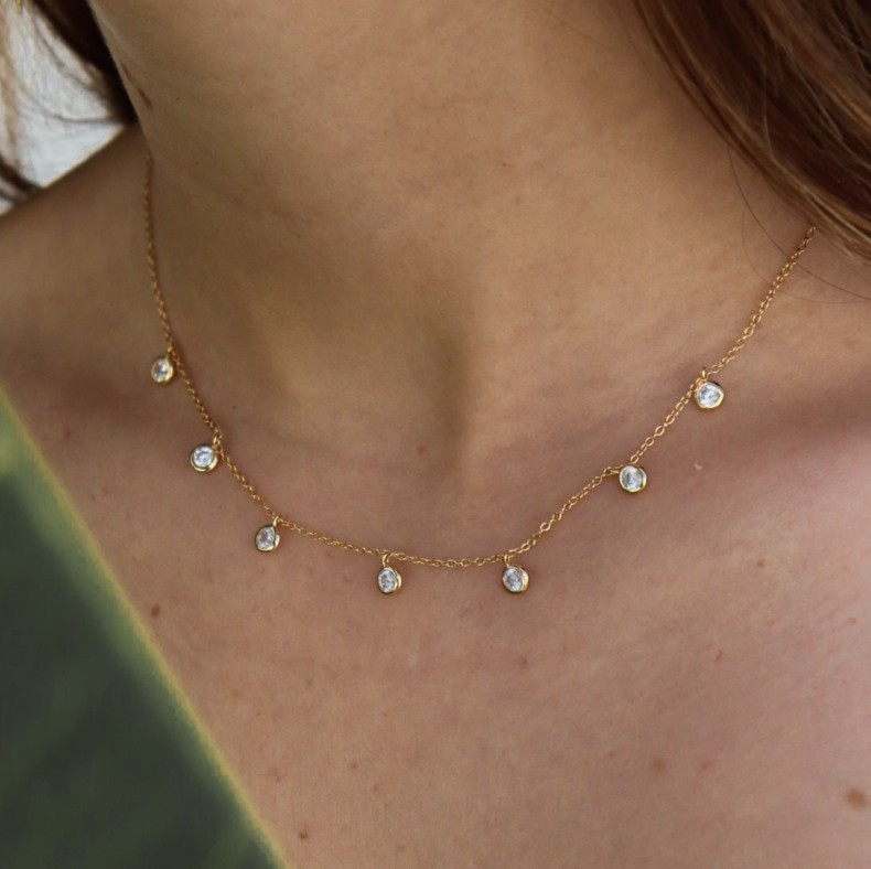 Gold-vermeil short shake necklace